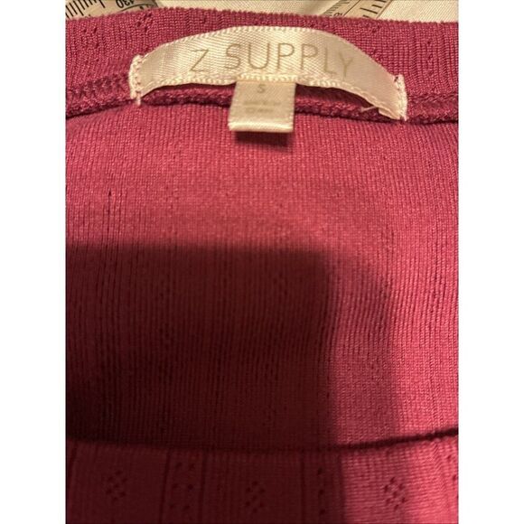 Z Supply Magenta Pink Purple Crew Neck Long Sleeve Knit Sweater Top Small - Picture 4 of 4